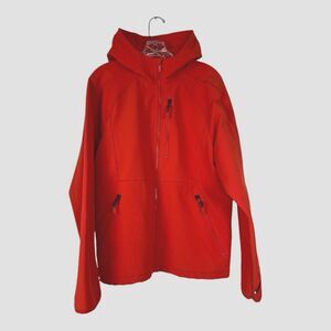 All in Motion Man's Sport Jacket Size M Orange Zipper Hooded Pockets